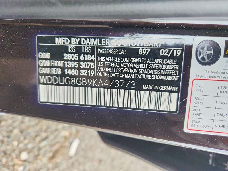 Aukcja sprzedaży 2019 Mercedes-benz S, vin: WDDUG8GB9KA473773, numer aukcji: 66063236