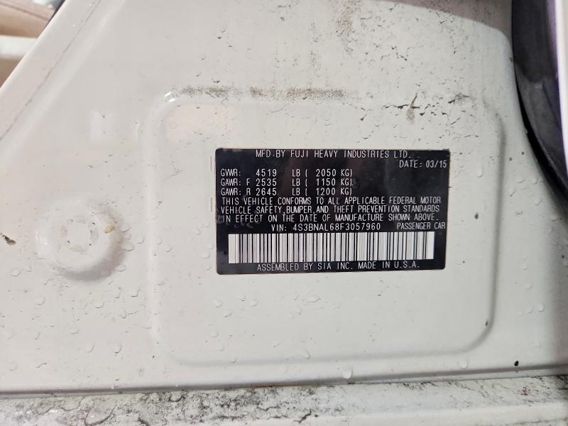 Aukcja sprzedaży 2015 Subaru Legacy, vin: 4S3BNAL68F3057960, numer aukcji: 63483266