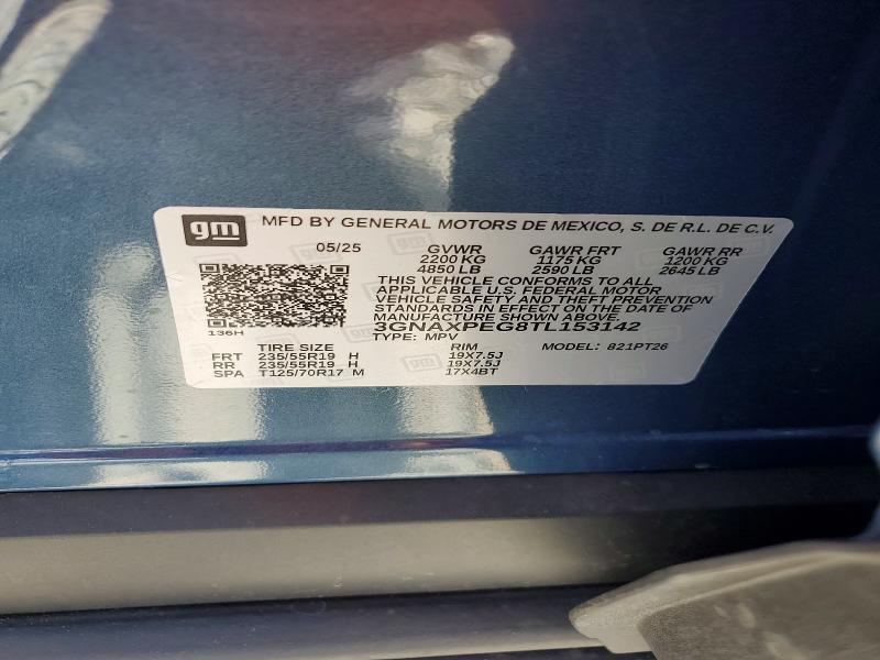 64737986 :رقم المزاد ، 3GNAXPEG8TL153142 vin ، 2026 Chevrolet Equinox مزاد بيع