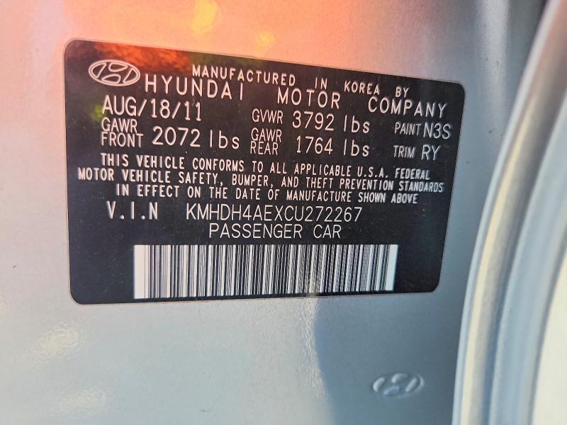Продаж на аукціоні авто 2012 Hyundai Elantra, vin: KMHDH4AEXCU272267, номер лоту: 63871886