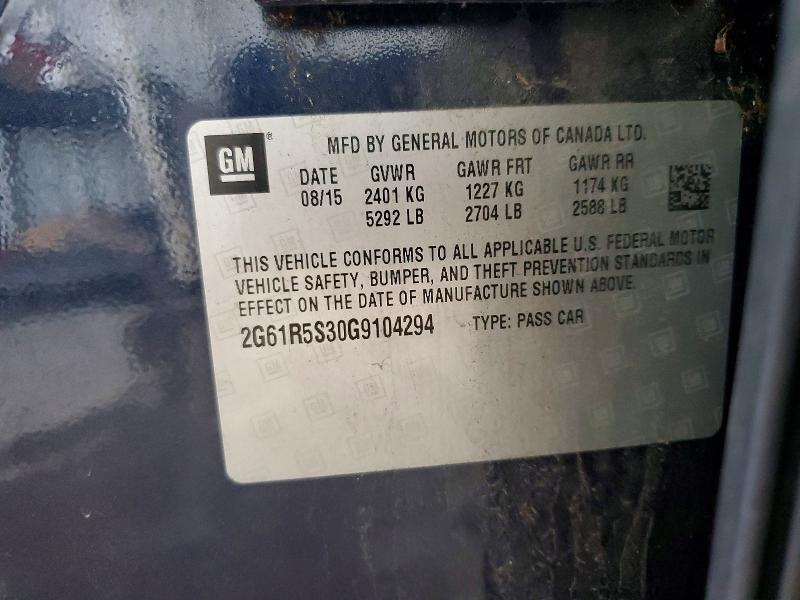 65651816 :رقم المزاد ، 2G61R5S30G9104294 vin ، 2016 Cadillac Xts مزاد بيع