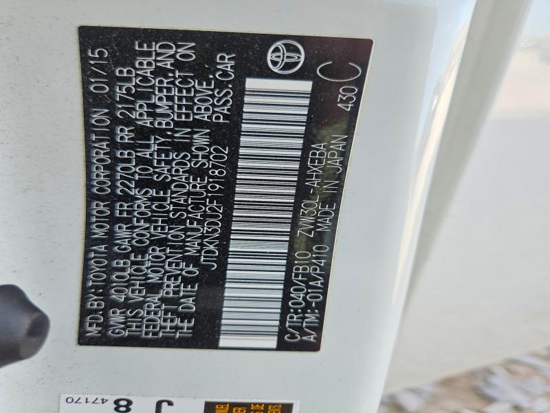 Продажа на аукционе авто 2015 Toyota Prius, vin: JTDKN3DU2F1918702, номер лота: 65367786