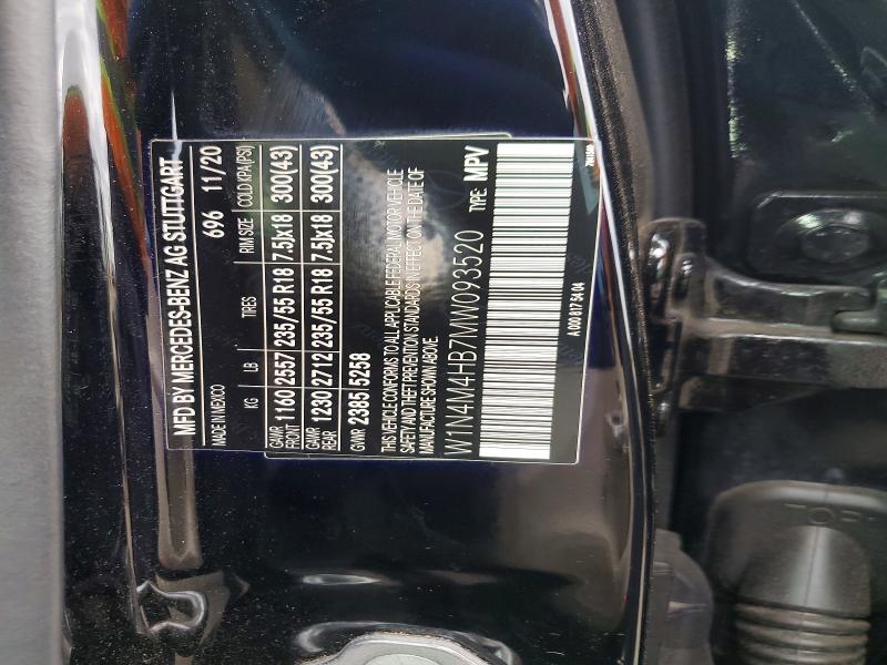 65506416 :رقم المزاد ، W1N4M4HB7MW093520 vin ، 2021 Mercedes-benz Glb مزاد بيع