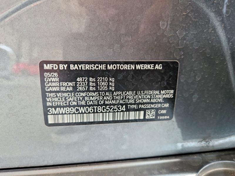 64233916 :رقم المزاد ، 3MW89CW06T8G52534 vin ، 2026 Bmw 330xi مزاد بيع