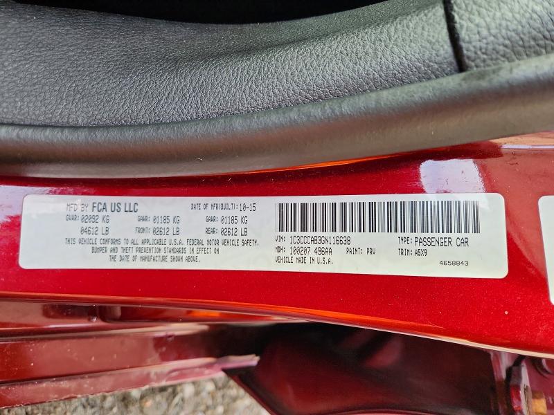 Aukcja sprzedaży 2016 Chrysler 200, vin: 1C3CCCAB3GN116638, numer aukcji: 63541176