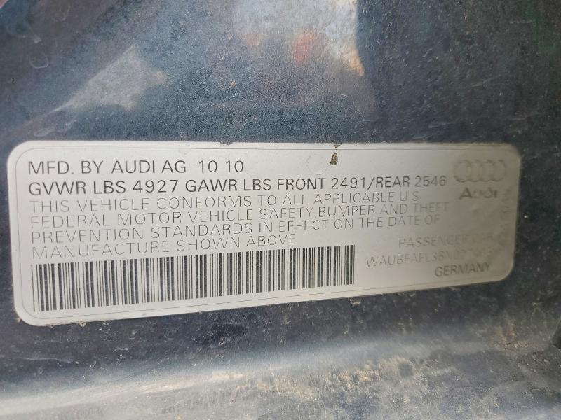 63601156 :رقم المزاد ، WAUBFAFL3BN027405 vin ، 2011 Audi A4 مزاد بيع