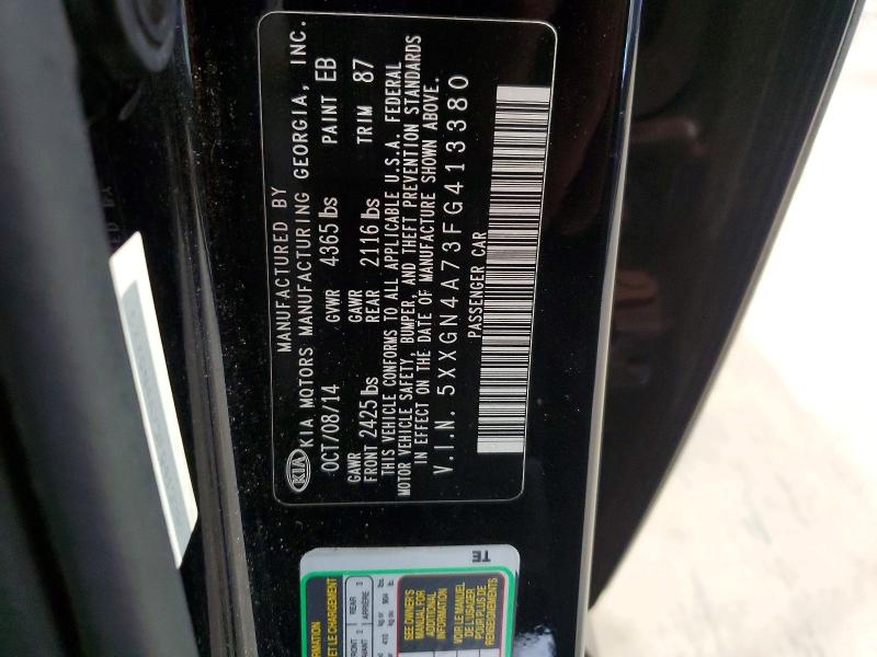 2015 Kia Optima მანქანა იყიდება აუქციონზე, vin: 5XXGN4A73FG413380, აუქციონის ნომერი: 64211736