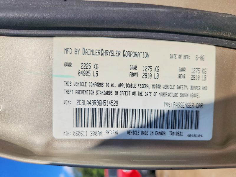 67201286 :رقم المزاد ، 2C3KA63H279396 vin ، 2006 Chrysler 300c مزاد بيع