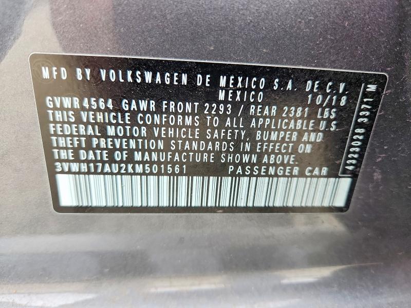 Aukcja sprzedaży 2019 Volkswagen Golf Alltrack, vin: 3VWH17AU2KM501561, numer aukcji: 66265896