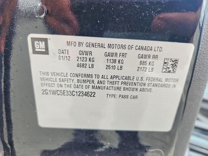 Auction sale of the 2012 Chevrolet Impala, vin: 2G1WC5E33C1234622, lot number: 63583806