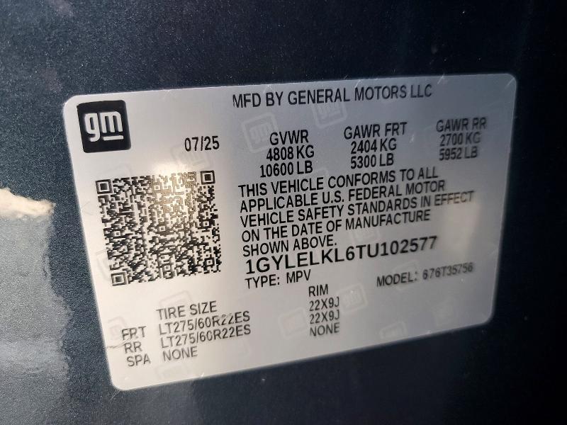 Продажа на аукционе авто 2026 Cadillac Escalade Iq, vin: 1GYLELKL6TU102577, номер лота: 65405196
