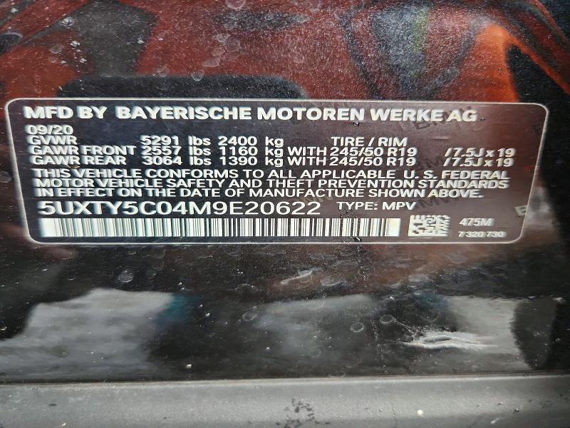 60290136 :رقم المزاد ، 5UXTY5C04M9E20622 vin ، 2021 Bmw X3 مزاد بيع