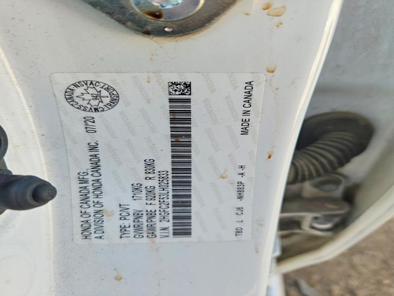 65655306 :رقم المزاد ، 2HGFC2F53LH025833 vin ، 2020 Honda Civic مزاد بيع