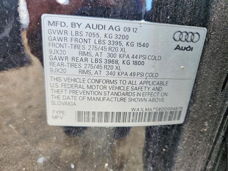 63700146 :رقم المزاد ، WA1LMAFE8DD004879 vin ، 2013 Audi Q7 مزاد بيع