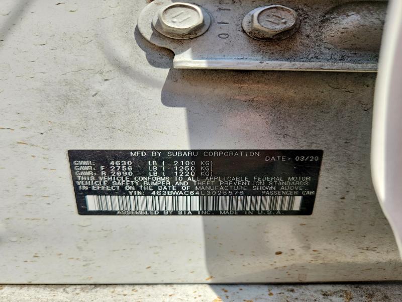 Aukcja sprzedaży 2020 Subaru Legacy, vin: 4S3BWAC64L3025578, numer aukcji: 67024636