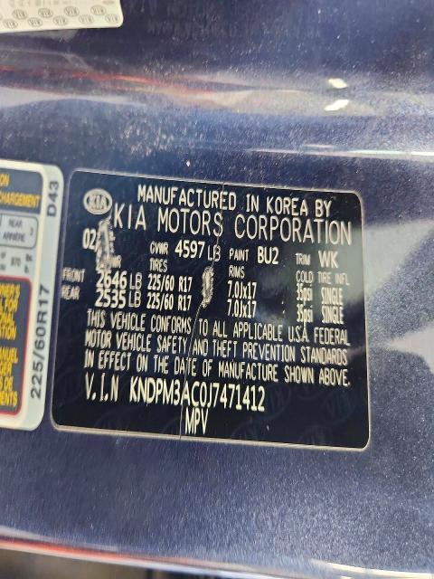 64829326 :رقم المزاد ، KNDPM3AC0J7471412 vin ، 2018 Kia Sportage مزاد بيع