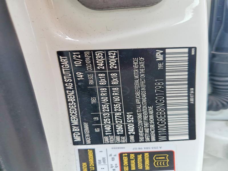 64097606 :رقم المزاد ، W1N0G8EB8NG017981 vin ، 2022 Mercedes-benz Glc مزاد بيع