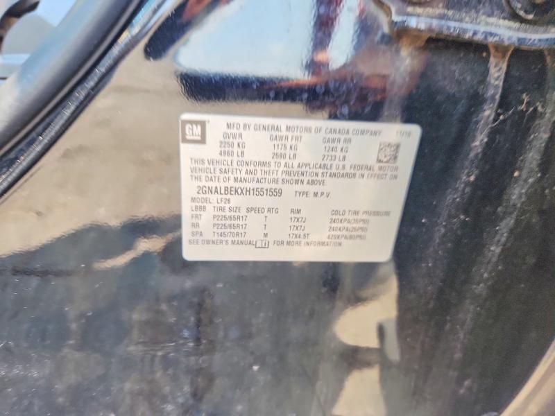 Aukcja sprzedaży 2017 Chevrolet Equinox, vin: 2GNALBEKXH1551559, numer aukcji: 64561906
