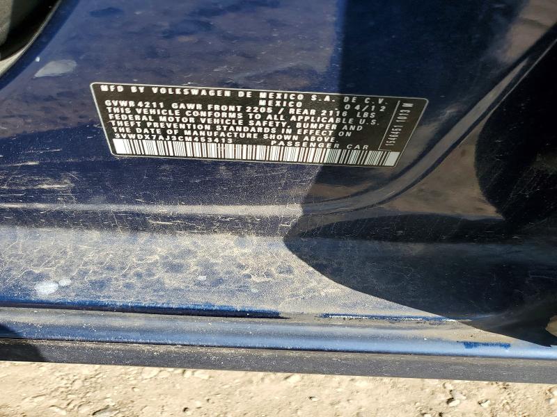Продаж на аукціоні авто 2012 Volkswagen Jetta, vin: 3VWDX7AJ3CM453413, номер лоту: 64956896