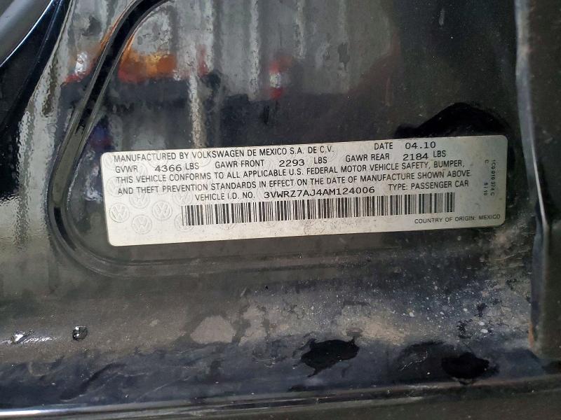Aukcja sprzedaży 2010 Volkswagen Jetta, vin: 3VWRZ7AJ4AM124006, numer aukcji: 64191616