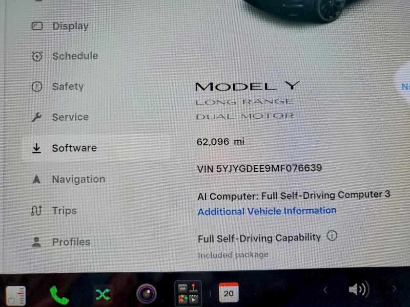 Aukcja sprzedaży 2021 Tesla Model Y, vin: 5YJYGDEE9MF076639, numer aukcji: 65646596