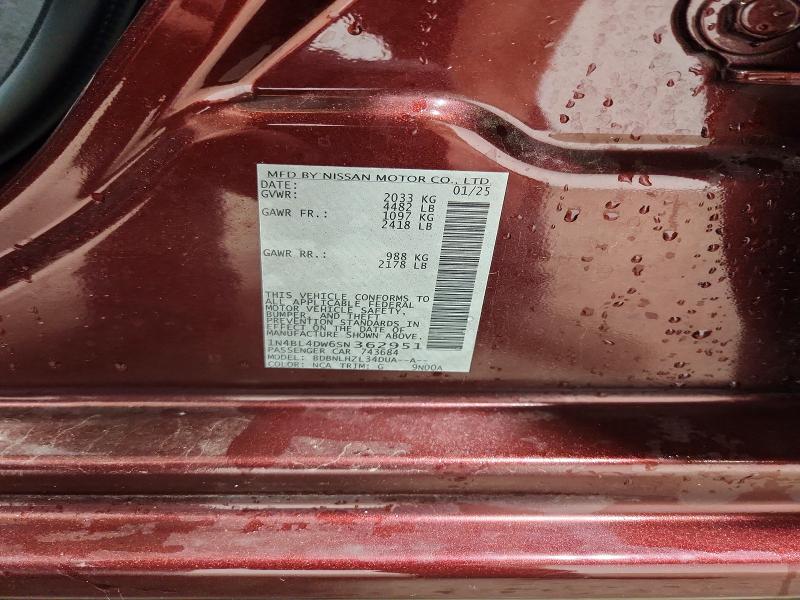 Aukcja sprzedaży 2025 Nissan Altima, vin: 1N4BL4DW6SN362951, numer aukcji: 64760206