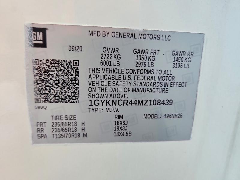 2021 Cadillac Xt5 მანქანა იყიდება აუქციონზე, vin: 1GYKNCR44MZ108439, აუქციონის ნომერი: 66823886