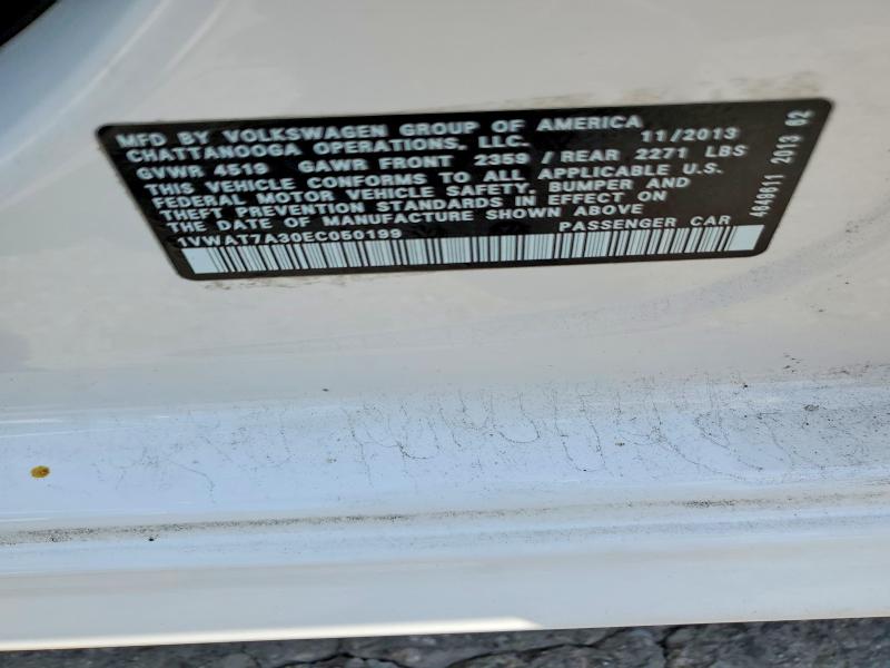 Aukcja sprzedaży 2014 Volkswagen Passat, vin: 1VWAT7A30EC050199, numer aukcji: 64268946