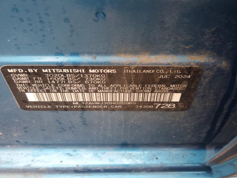 Продаж на аукціоні авто 2024 Mitsubishi Mirage, vin: ML32AUHJ3RH020965, номер лоту: 64553276