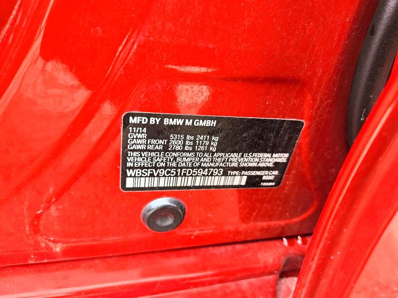 64849096 :رقم المزاد ، WBSFV9C51FD594793 vin ، 2015 Bmw M5 مزاد بيع