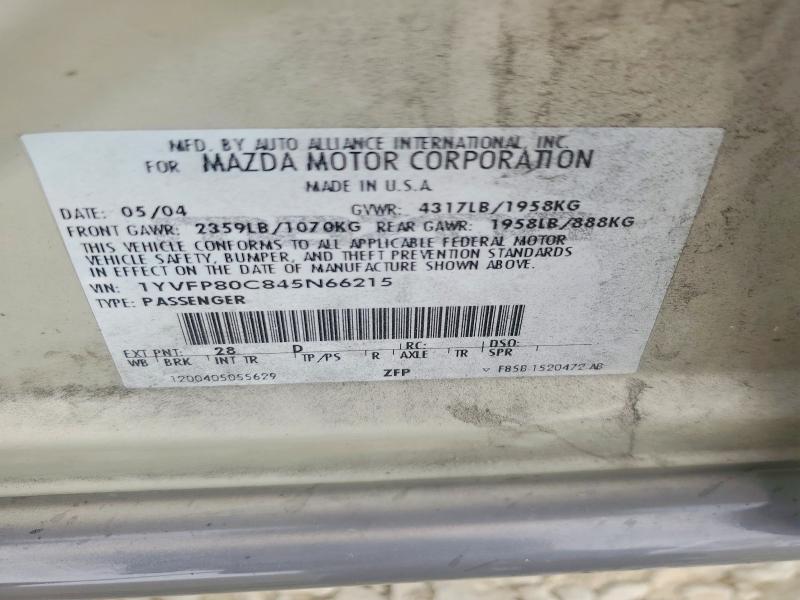66822666 :رقم المزاد ، 1YVFP80C845N66215 vin ، 2004 Mazda 6 مزاد بيع