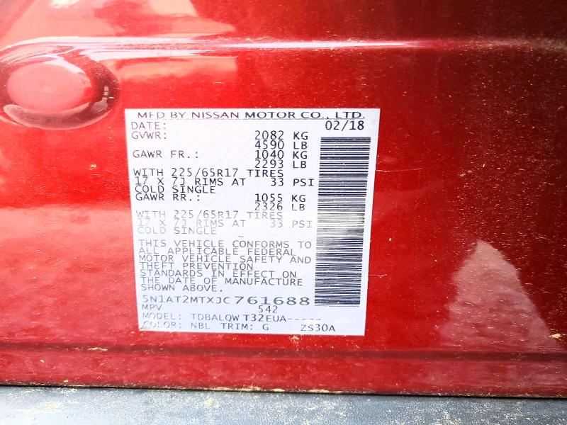 Продажа на аукционе авто 2018 Nissan Rogue, vin: 5N1AT2MTXJC761688, номер лота: 63782996