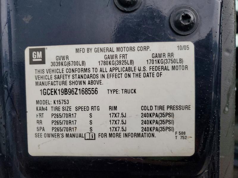 Aukcja sprzedaży 2006 Chevrolet Silverado, vin: 1GCEK19B96Z168556, numer aukcji: 63869676