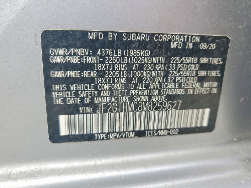 2021 Subaru Crosstrek მანქანა იყიდება აუქციონზე, vin: JF2GTHMC8M8259627, აუქციონის ნომერი: 63225626