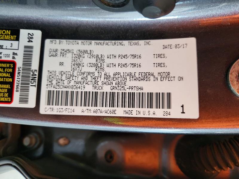 Aukcja sprzedaży 2017 Toyota Tacoma, vin: 5TFAZ5CN4HX036419, numer aukcji: 63591816