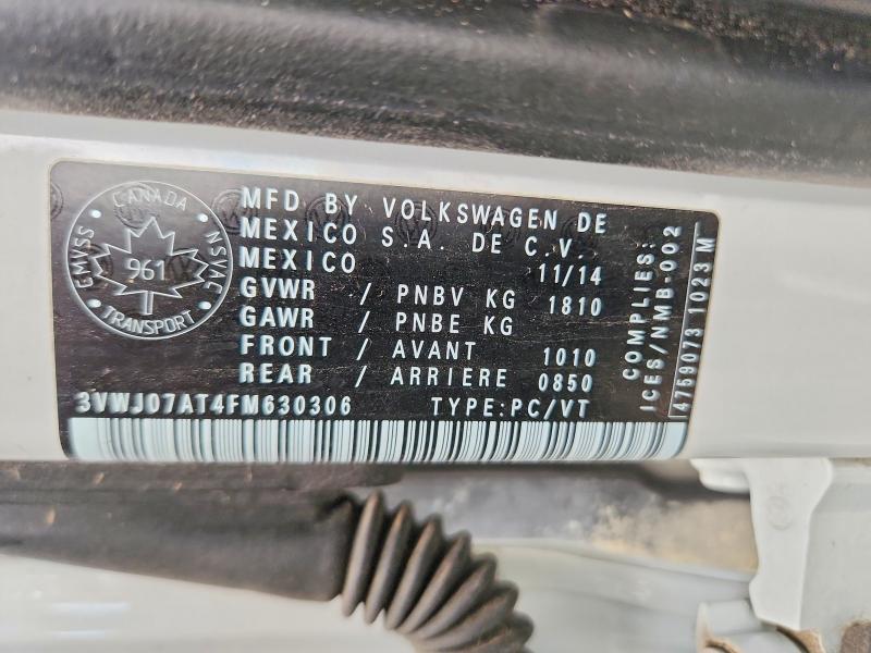 65836426 :رقم المزاد ، 3VWJ07AT4FM630306 vin ، 2015 Volkswagen Beetle مزاد بيع