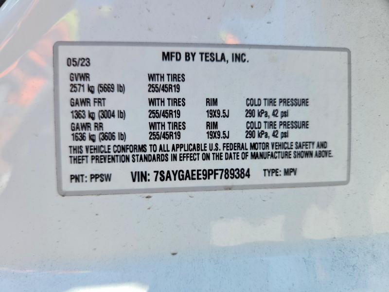 Продаж на аукціоні авто 2023 Tesla Model Y, vin: 7SAYGAEE9PF789384, номер лоту: 60200926
