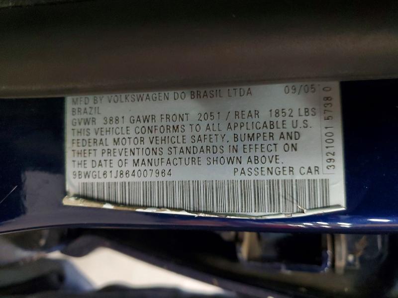 Продаж на аукціоні авто 2006 Volkswagen Golf, vin: 9BWGL61J864007964, номер лоту: 64938306
