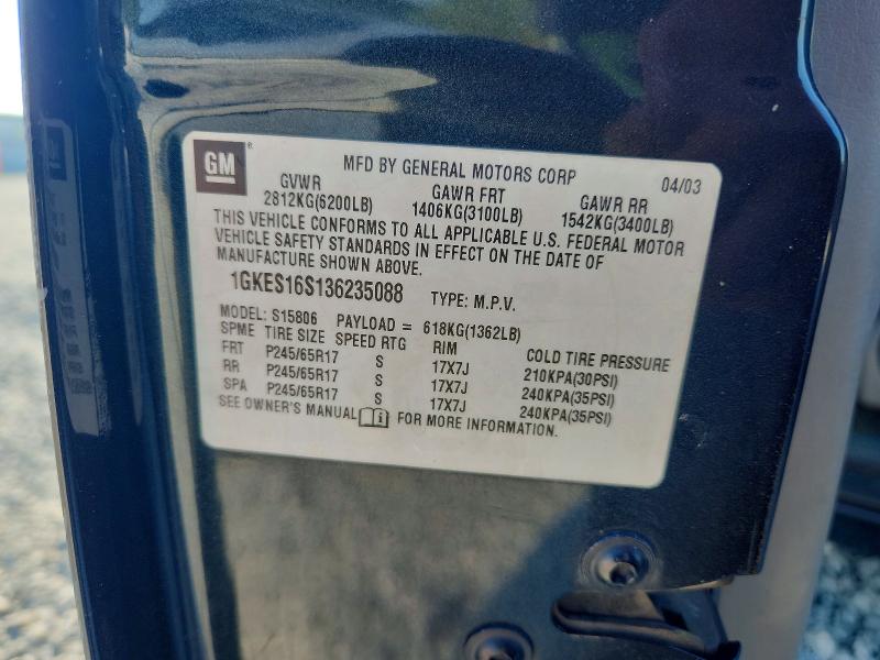 66602716 :رقم المزاد ، 1GKES16S136235088 vin ، 2003 Gmc Envoy مزاد بيع