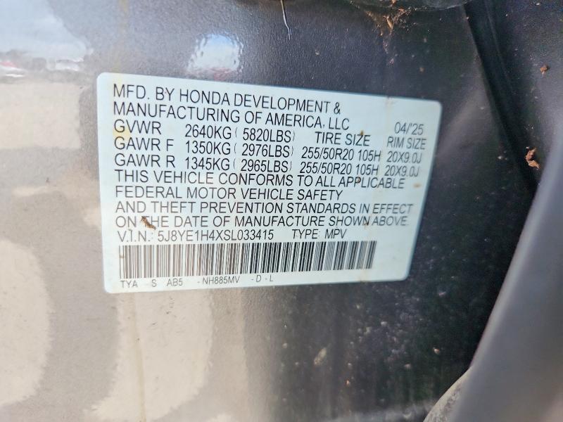 Aukcja sprzedaży 2025 Acura Mdx, vin: 5J8YE1H4XSL033415, numer aukcji: 65995216