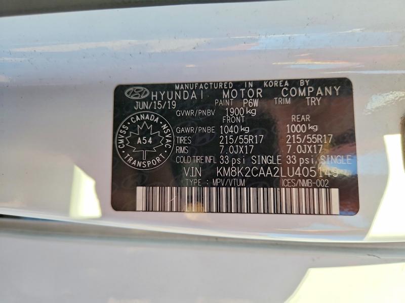 Продажа на аукционе авто 2020 Hyundai Kona, vin: KM8K2CAA2LU405149, номер лота: 64753566