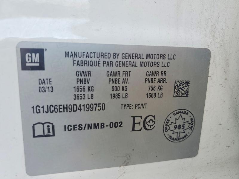 65276416 :رقم المزاد ، 1G1JC6EH9D4199750 vin ، 2013 Chevrolet Sonic مزاد بيع