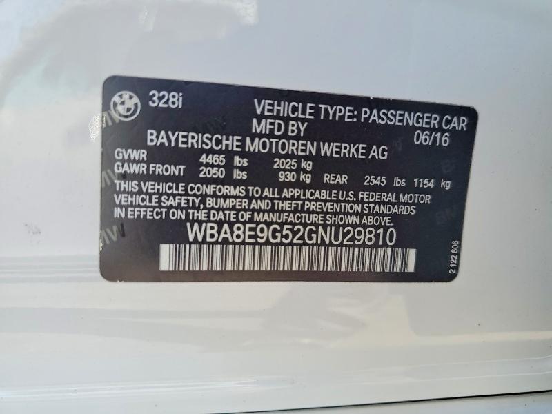Продаж на аукціоні авто 2016 Bmw 328, vin: WBA8E9G52GNU29810, номер лоту: 66588706