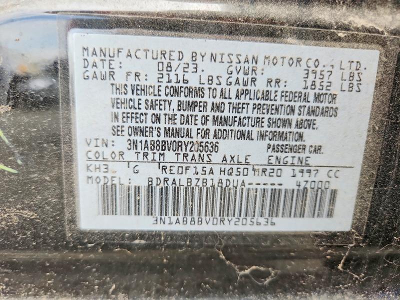 Продаж на аукціоні авто 2024 Nissan Sentra, vin: 3N1AB8BV0RY205636, номер лоту: 66835966