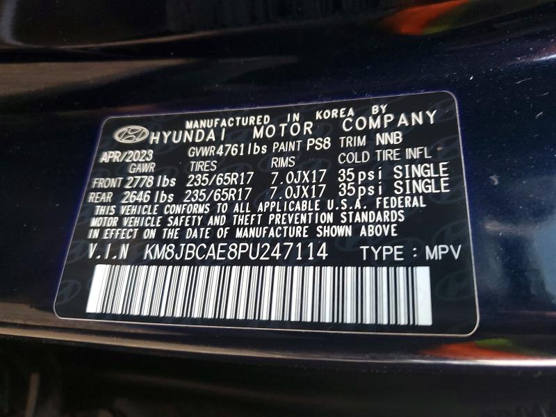 Aukcja sprzedaży 2023 Hyundai Tucson, vin: KM8JBCAE8PU247114, numer aukcji: 64449666