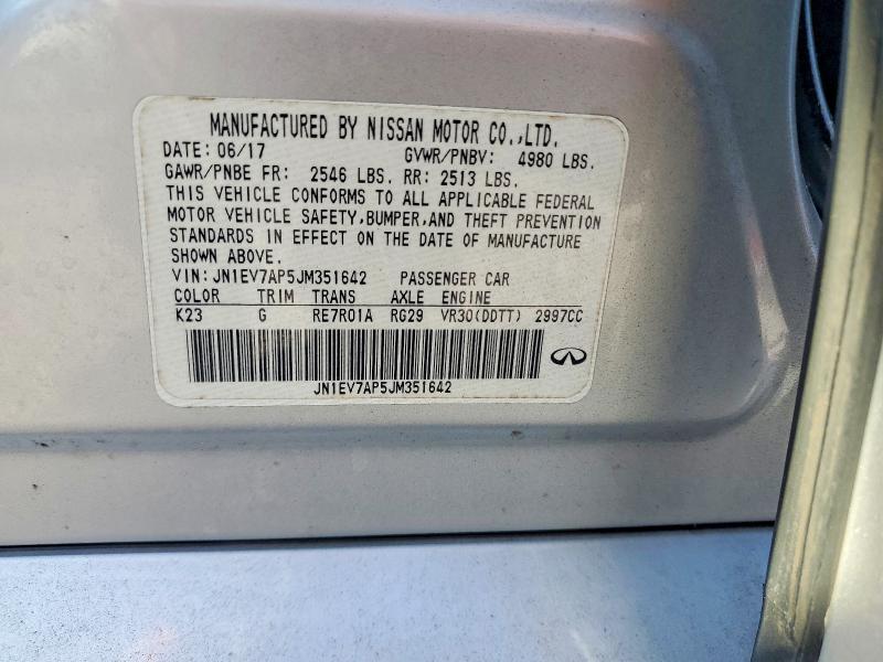 Продажа на аукционе авто 2018 Infiniti Q50, vin: JN1EV7AP5JM351642, номер лота: 66599126