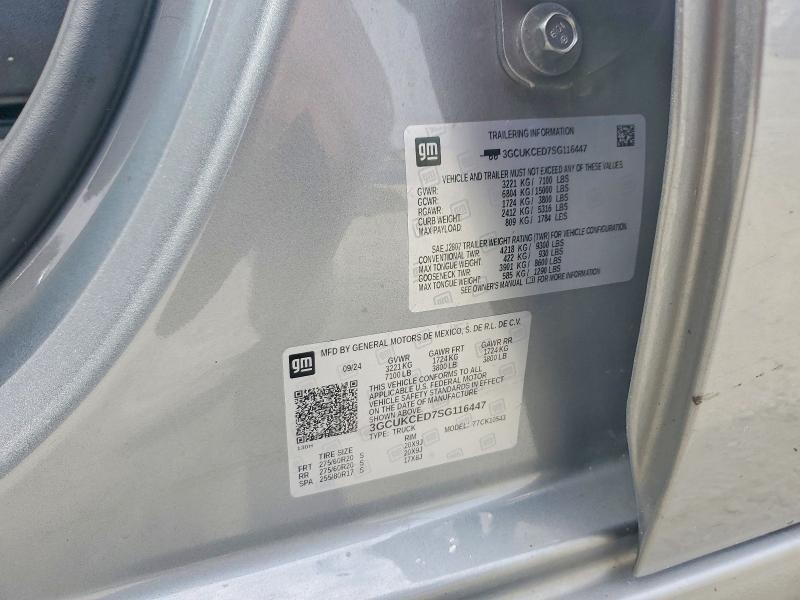 2025 Chevrolet Silverado მანქანა იყიდება აუქციონზე, vin: 3GCUKCED7SG116447, აუქციონის ნომერი: 66758466