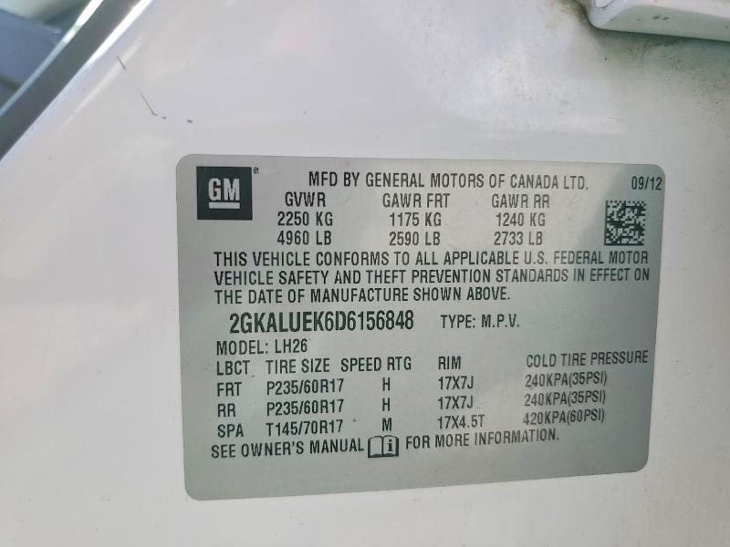 Продаж на аукціоні авто 2013 Gmc Terrain, vin: 2GKALUEK6D6156848, номер лоту: 66436156