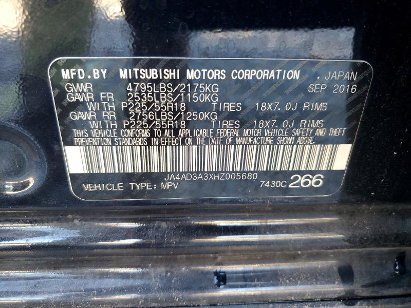 Aukcja sprzedaży 2017 Mitsubishi Outlander, vin: JA4AD3A3XHZ005680, numer aukcji: 66294696
