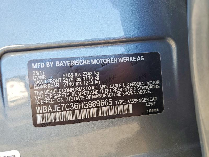 Aukcja sprzedaży 2017 Bmw 540, vin: WBAJE7C36HG889665, numer aukcji: 65894266
